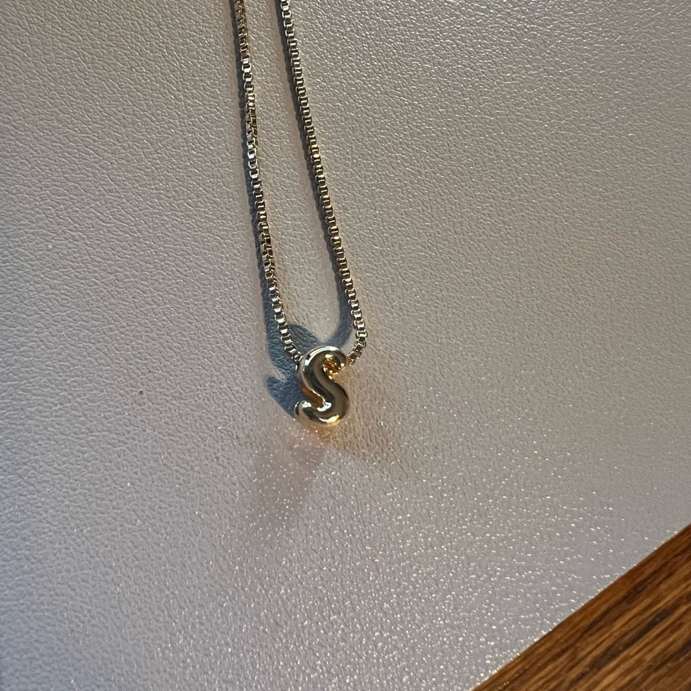Silver Initial 'S' Pendant Necklace